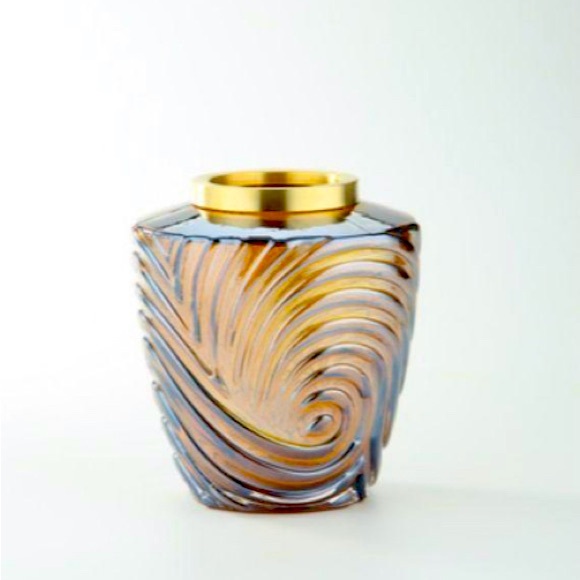 Hand Blown Glass Urn Vase - 7”